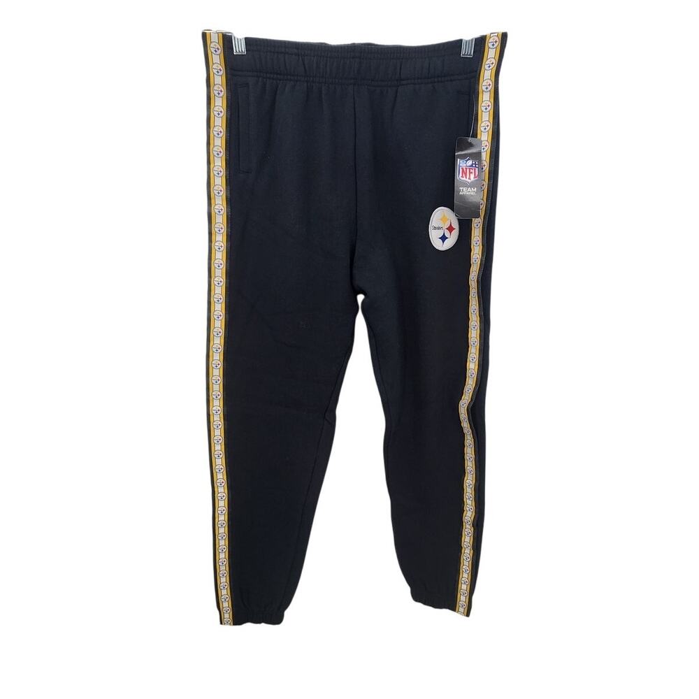 New NWT NFL Team Apparel Pittsburg Steelers Joggers Men's‎ Medium Snap Side